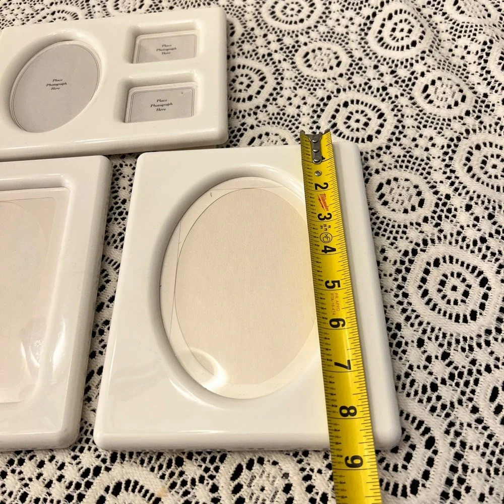 Vintage White Plastic Tupperware Photo Frames | Set of 3